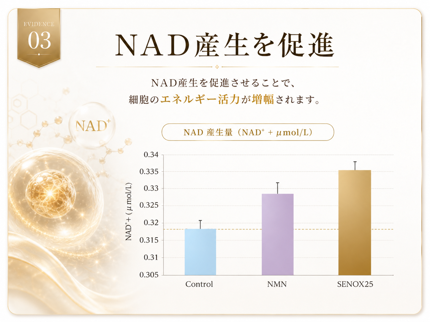 NAD産生を促進するエビデンス画像
